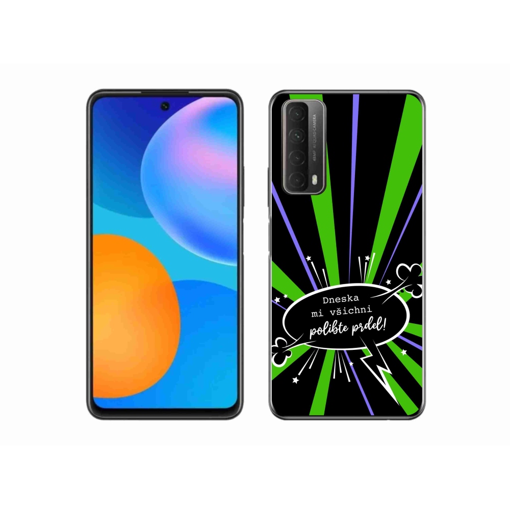 Gélový kryt mmCase na Huawei P Smart (2021) - vtipný text 15 čierne pozadie