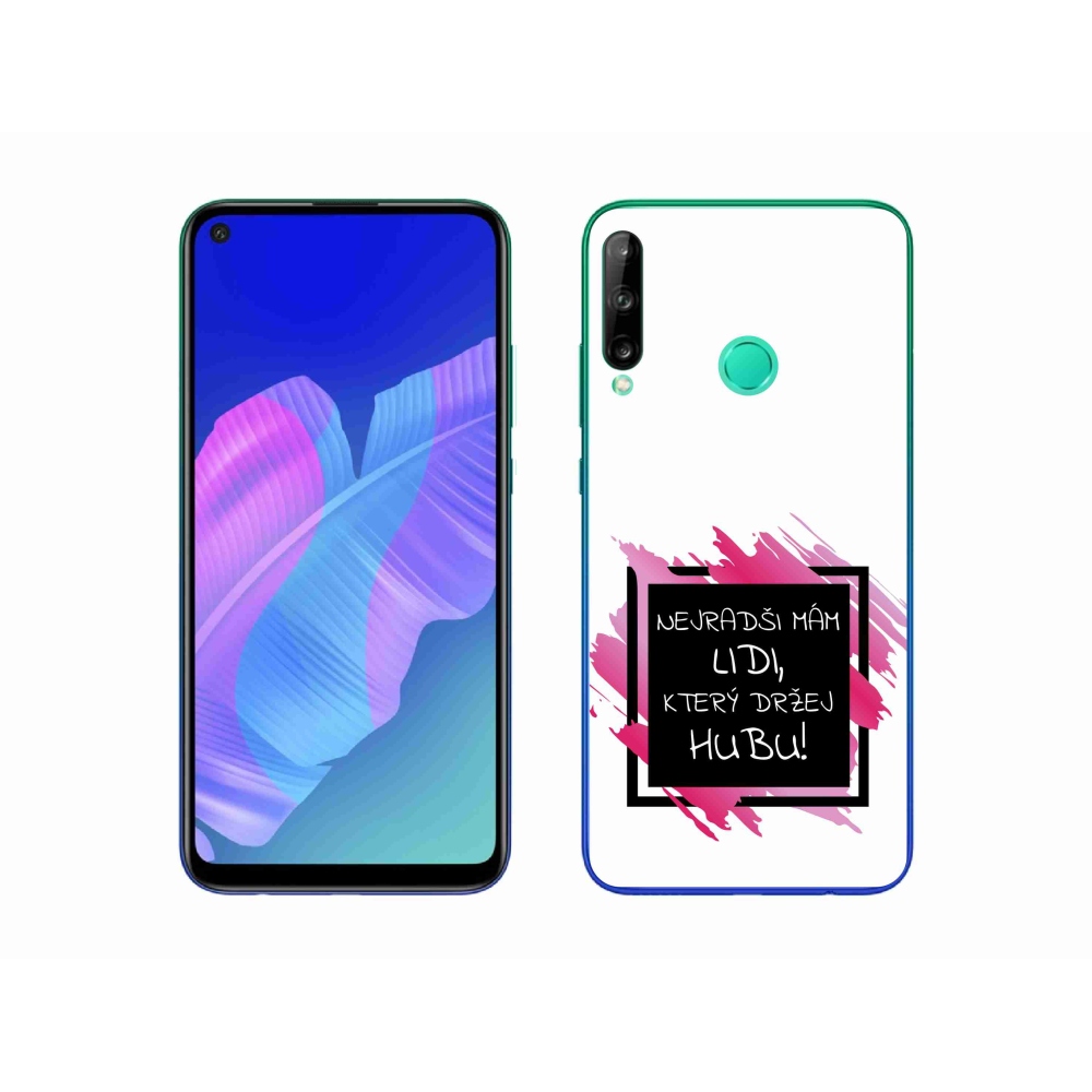 Gélový kryt mmCase na Huawei P40 Lite E - vtipný text 7 čiernobiele pozadie