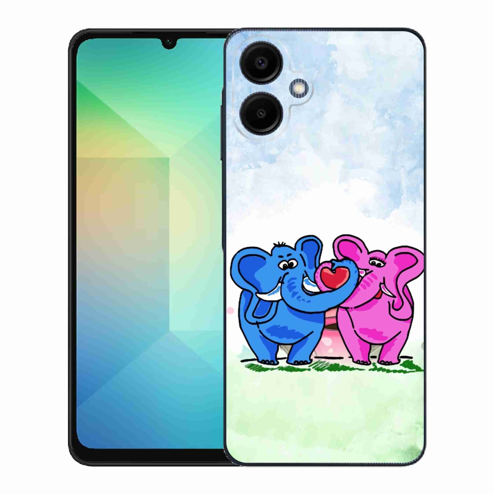 Gélový kryt mmCase na Samsung Galaxy A06 4G - zamilovaní slony