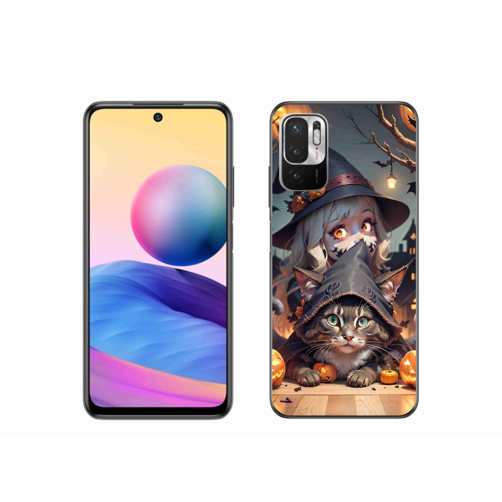 Gélový kryt mmCase na Xiaomi Poco M3 Pro/5G - čarodejnica s mačkou