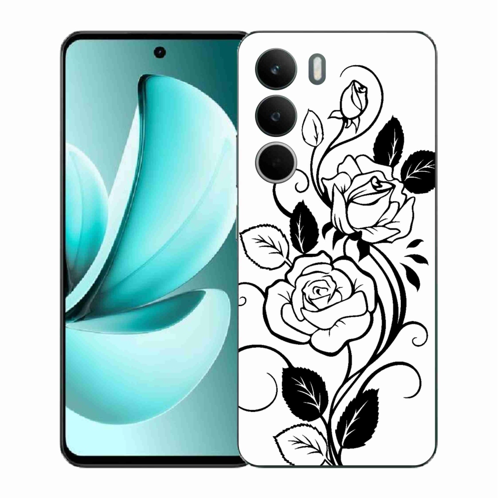 Gélový kryt mmCase na Realme C71 - čiernobiela ruža