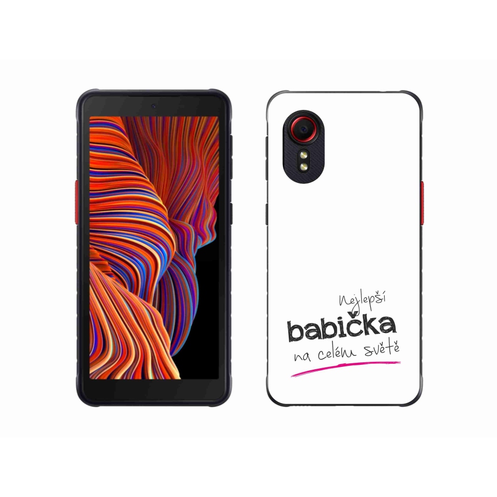 Gélový kryt mmCase na Samsung Galaxy Xcover 5 - najlepšia babička 4 biele pozadie