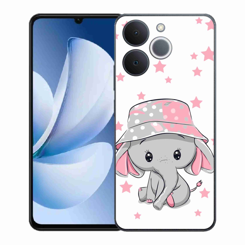 Gélový kryt mmCase na Realme Note 70T - ružový slon