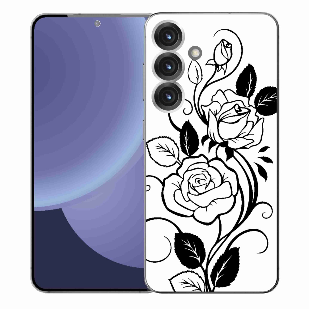 Gélový kryt mmCase na Samsung Galaxy S25+ - čiernobiela ruža