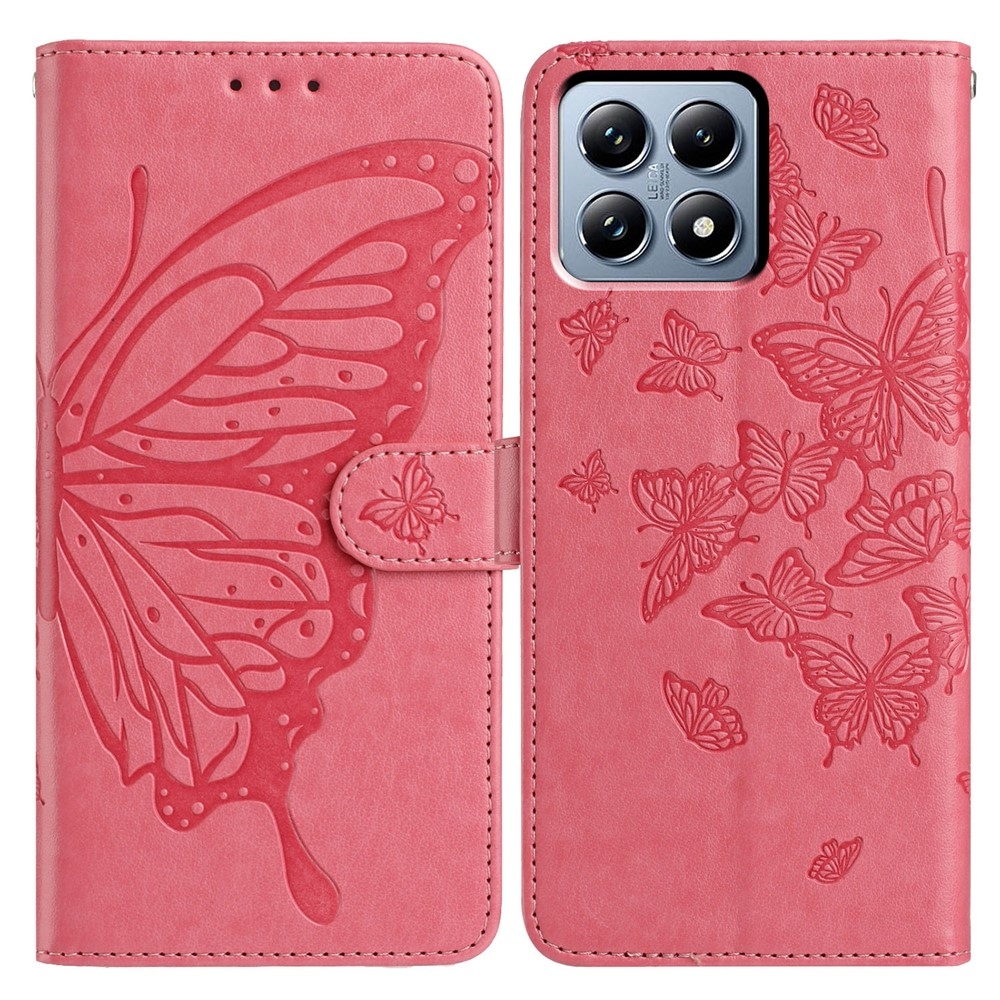 Floral Butterfly knižkové púzdro na Xiaomi 15T - rose