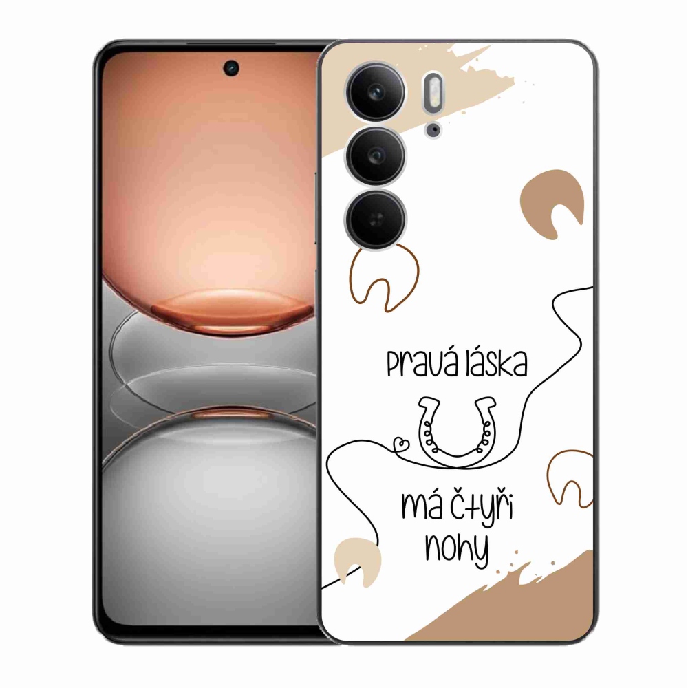 Gélový kryt mmCase na Realme C75 - konský motív biele pozadie