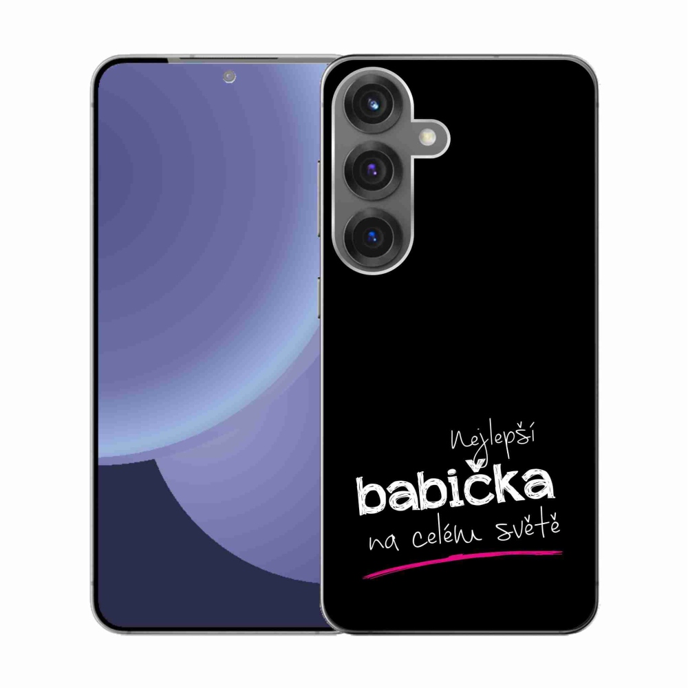 Gélový kryt mmCase na Samsung Galaxy S25 - najlepšia babička 4 čierne pozadie