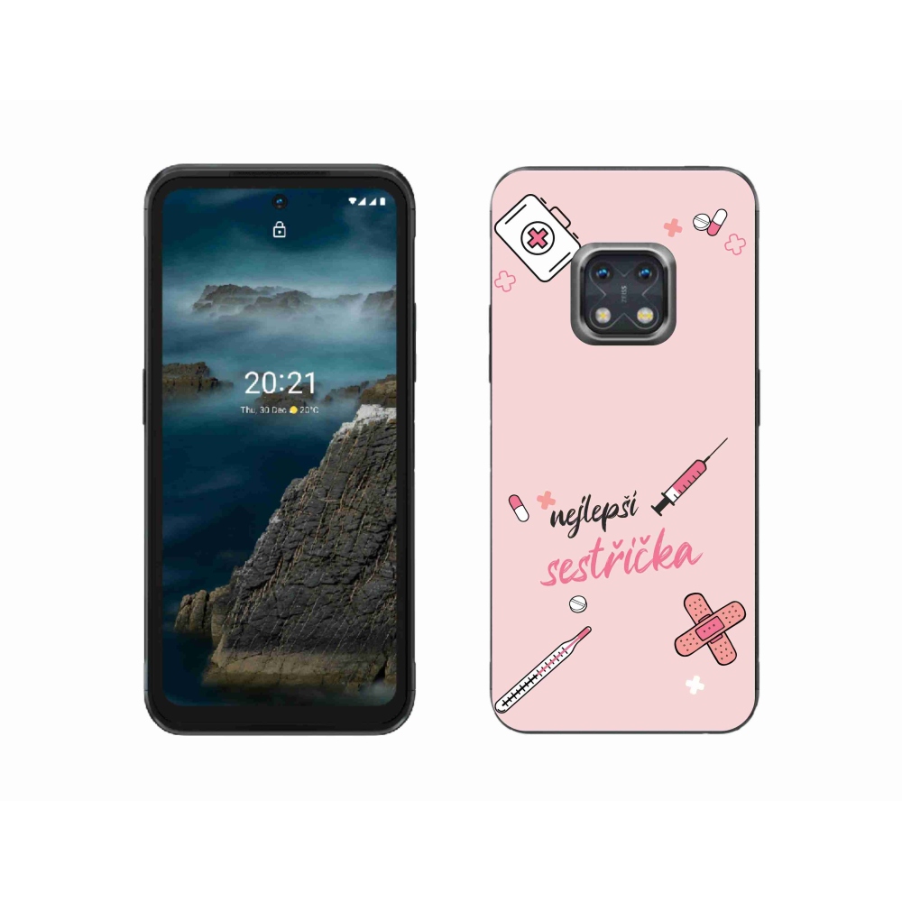 Gélový kryt mmCase na Nokia XR20 - najlepšia sestrička ružové pozadie