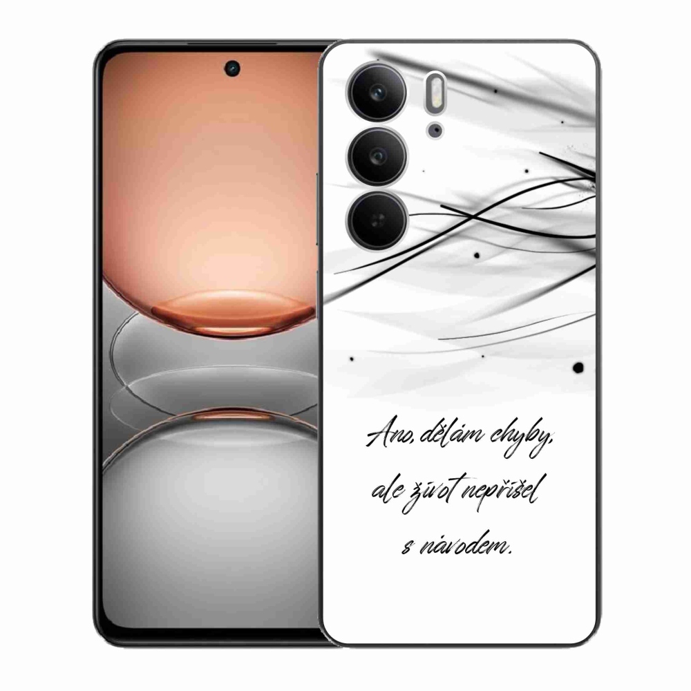 Gélový kryt mmCase na Realme C75 - citát biele pozadie