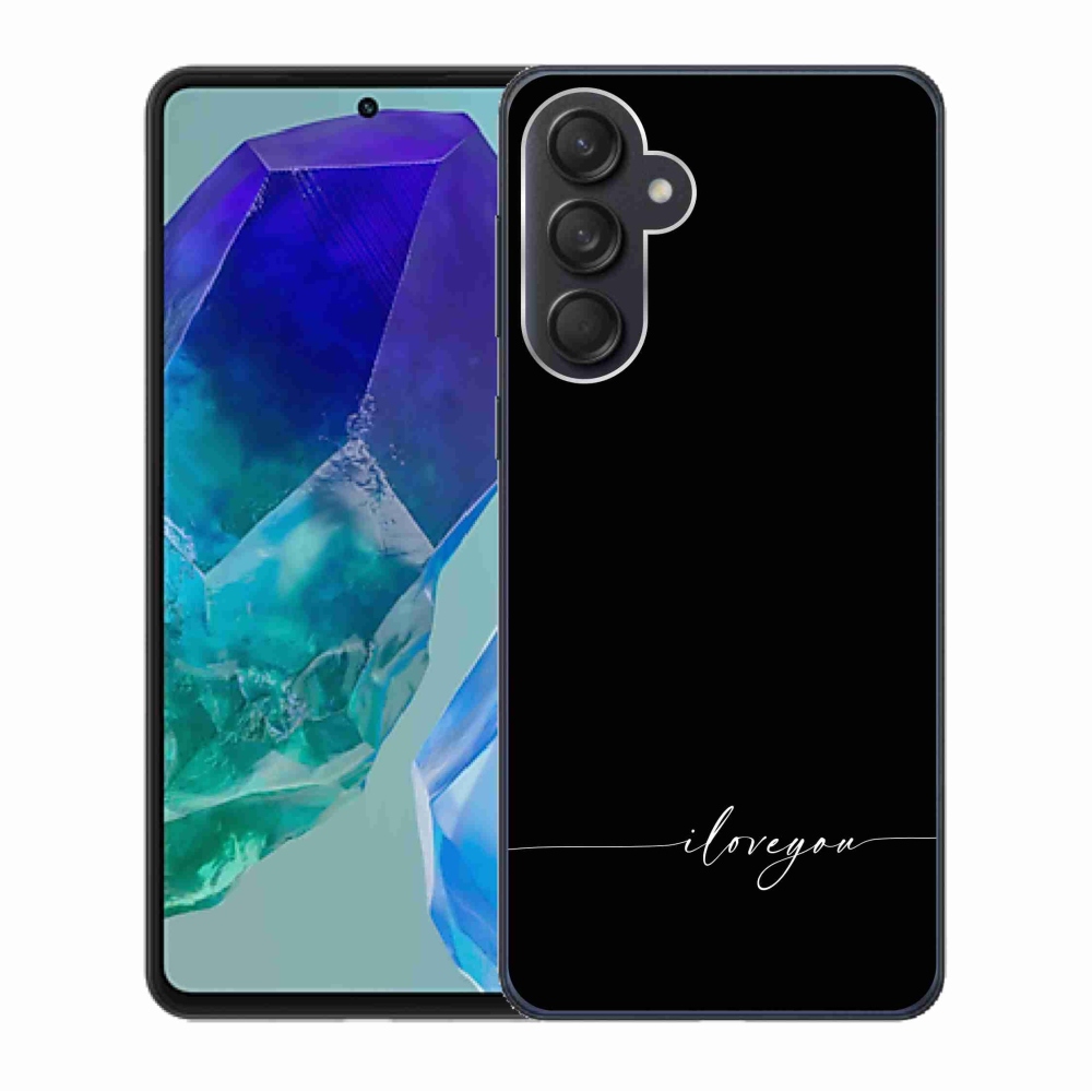 Gélový kryt mmCase na Samsung Galaxy M55 5G - I love you čierne pozadie