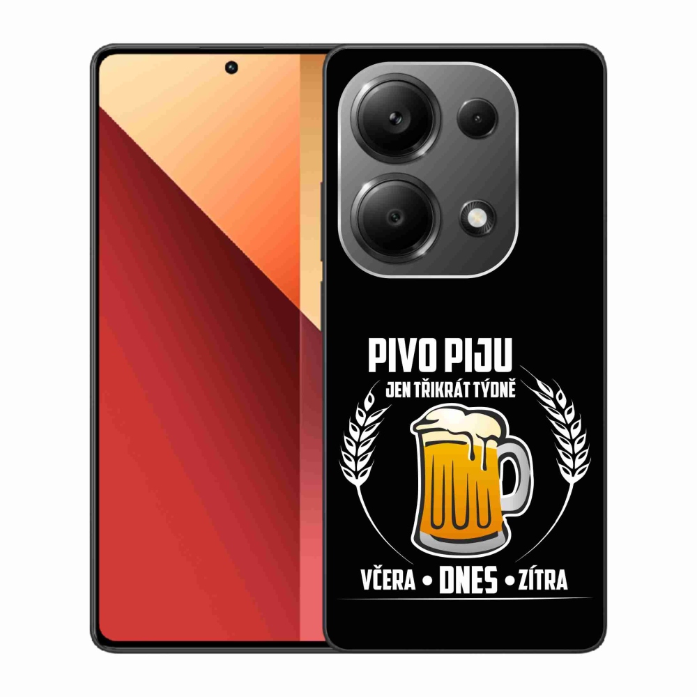 Gélový kryt mmCase na Xiaomi Redmi Note 13 Pro 4G/Poco M6 Pro - pivný motív čierne pozadie