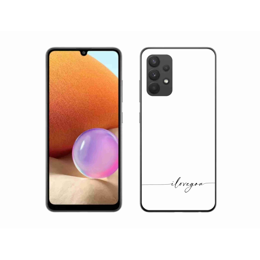 Gélový kryt mmCase na Samsung Galaxy A32 4G - I love you biele pozadie