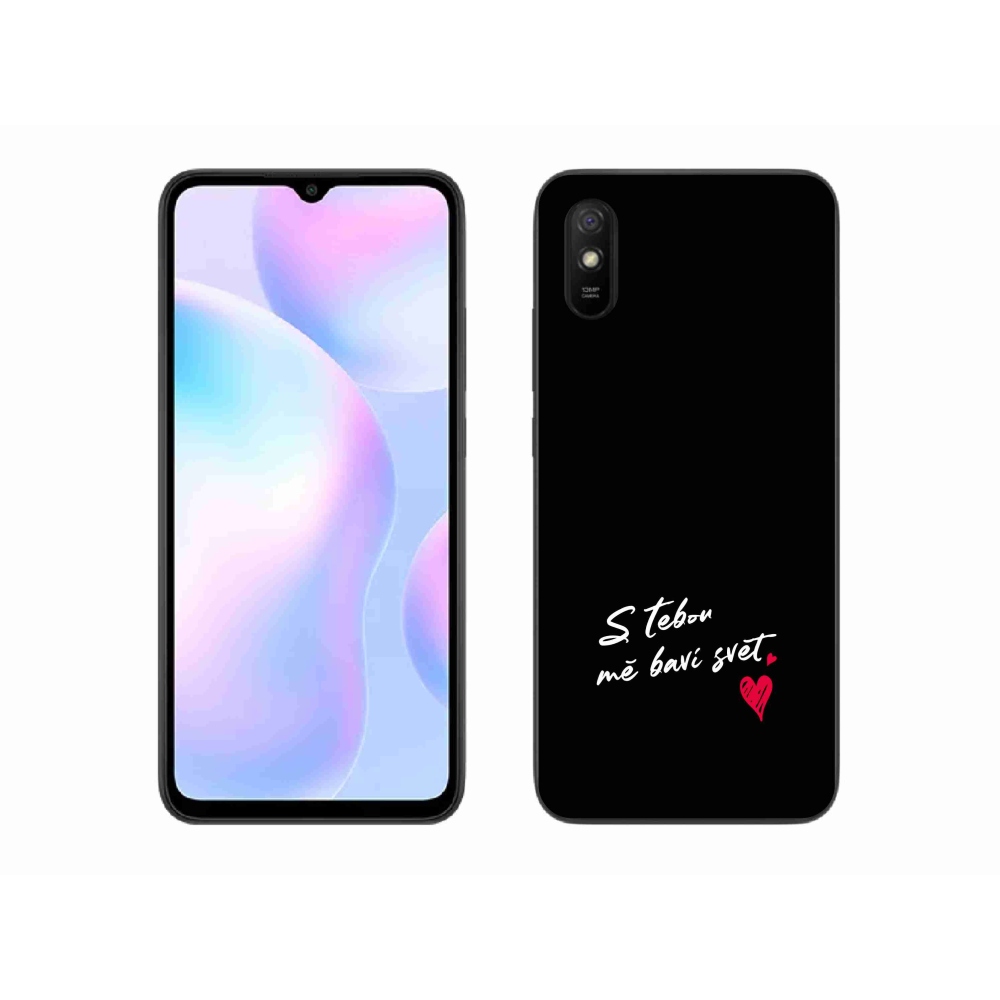 Gélový kryt mmCase na Xiaomi Redmi 9AT - zamilovaný text 1 čierne pozadie