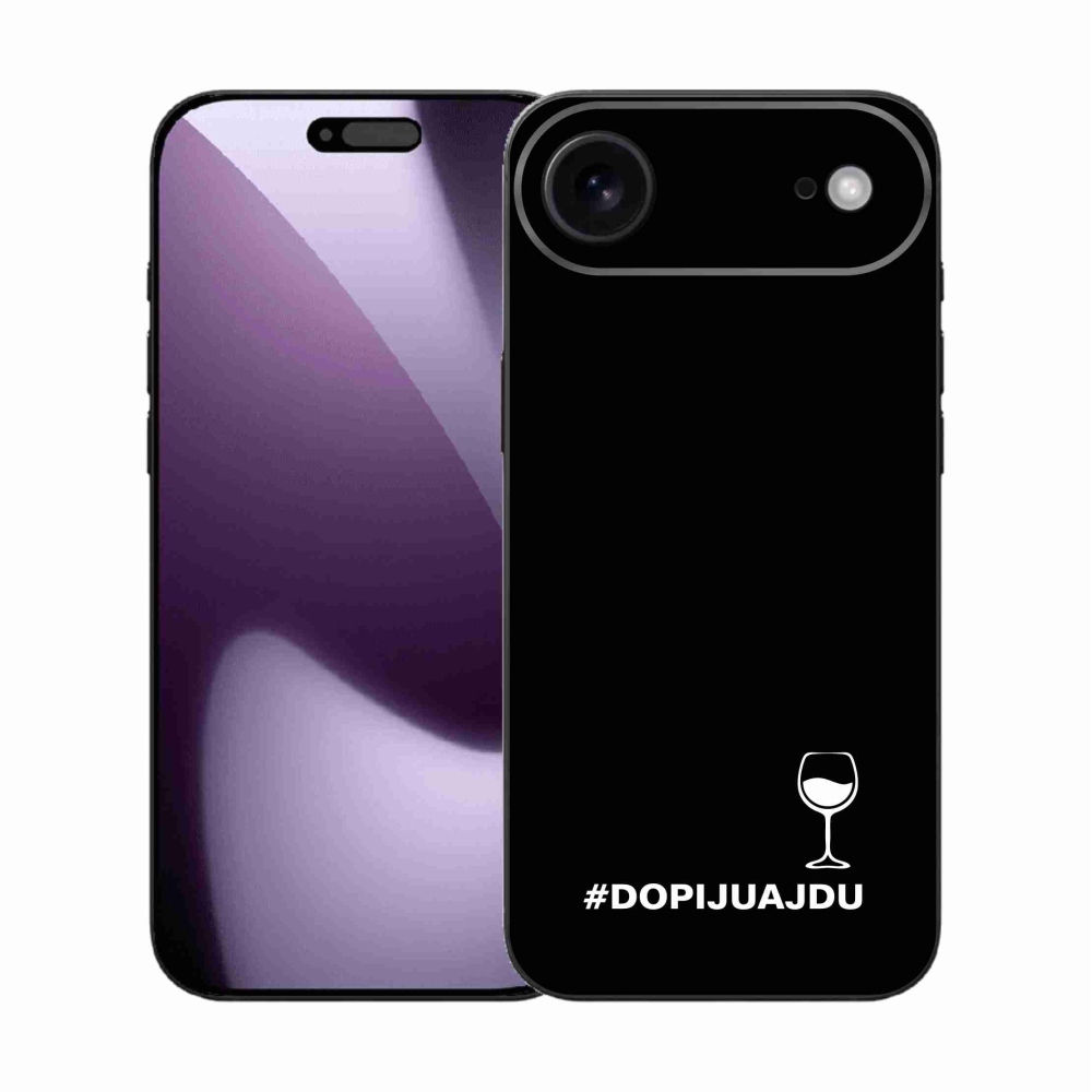 Gélový kryt mmCase na iPhone 17 Air - vínny motív čierne pozadie
