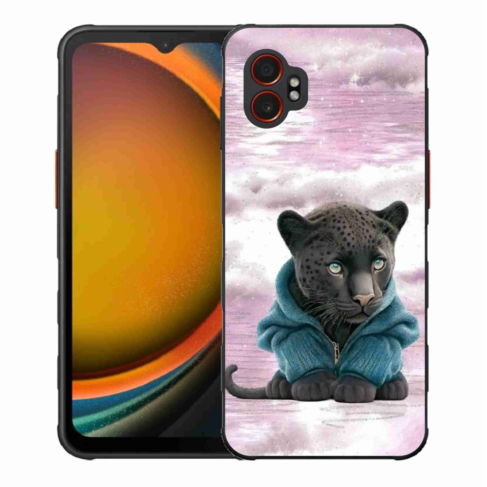 Gélový kryt mmCase na Samsung Galaxy Xcover 7 Pro - čierny panter vo svetri