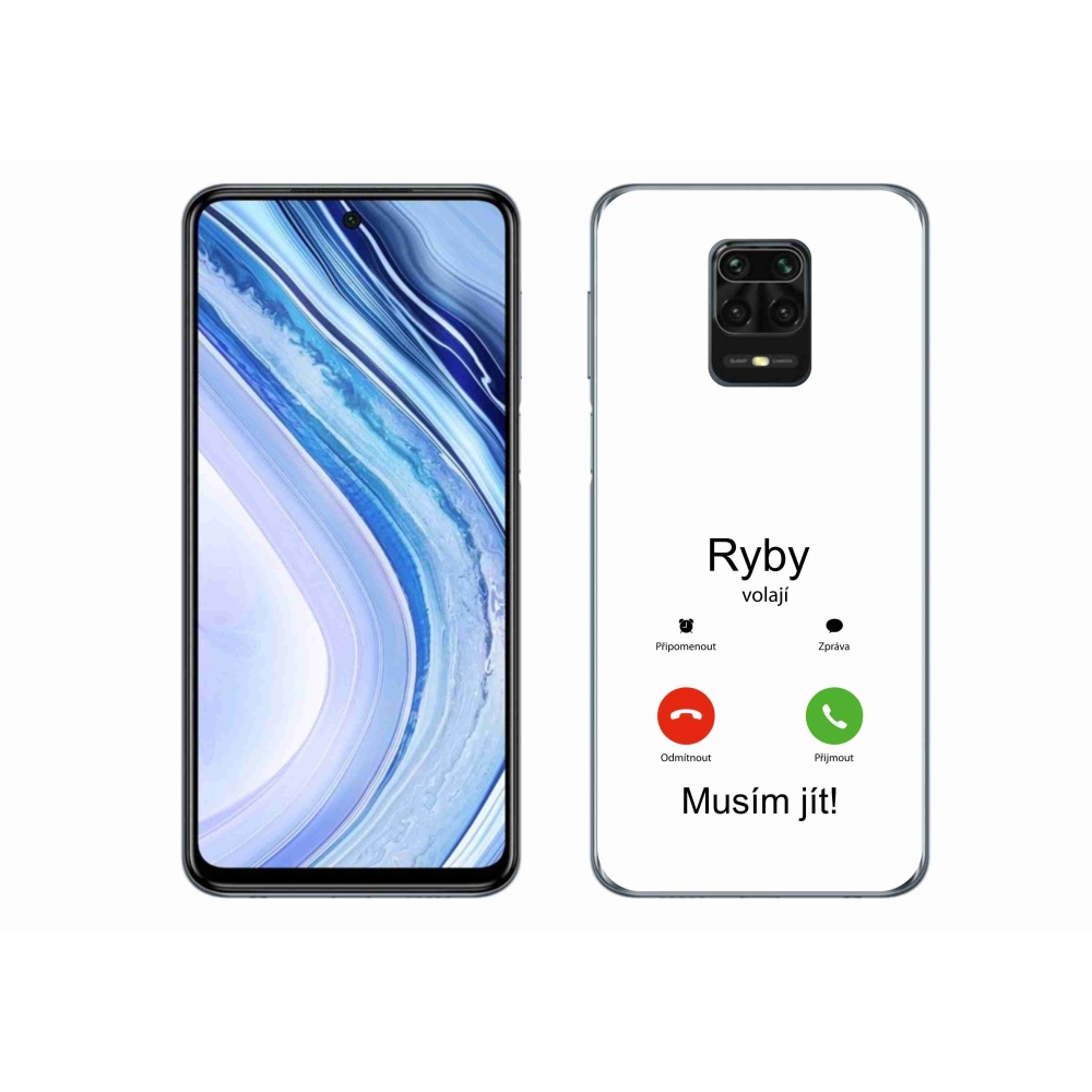 Gélový kryt mmCase na Xiaomi Redmi Note 9S - ryby volajú biele pozadie