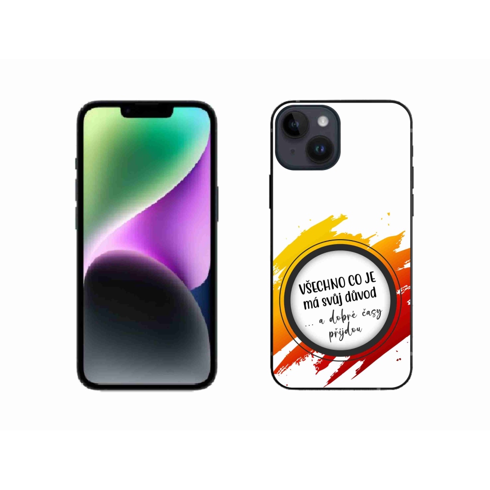 Gélový kryt mmCase na iPhone 14 - citát 3 biele pozadie