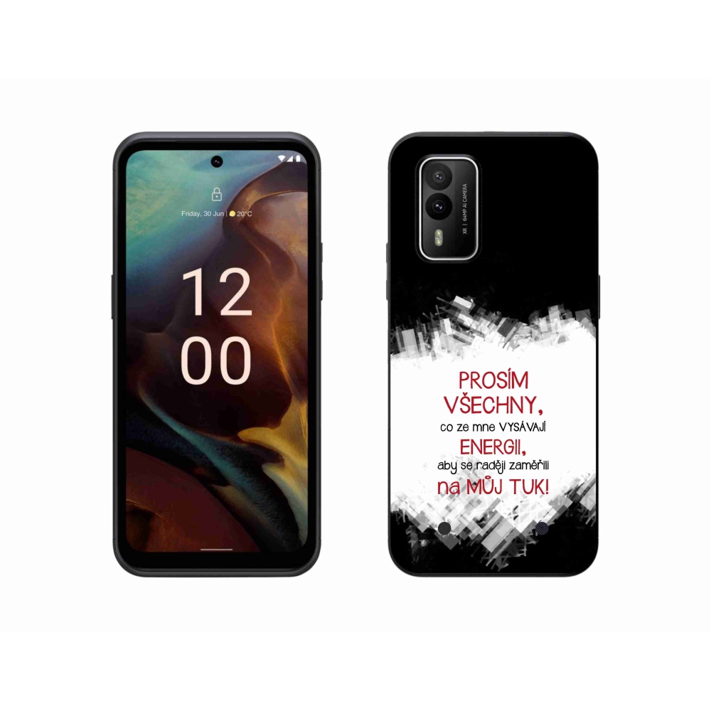 Gélový kryt mmCase na Nokia XR21 - vtipný text 1 červený