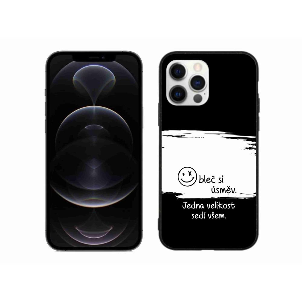 Gélový kryt mmCase na iPhone 12 Pro Max - vtipný text 8 bieločierne pozadie