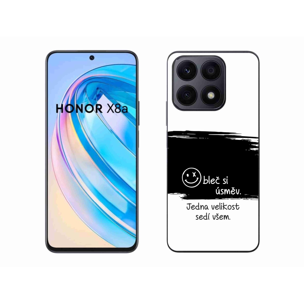 Gélový kryt mmCase na Honor X8a - vtipný text 8 čiernobiele pozadie