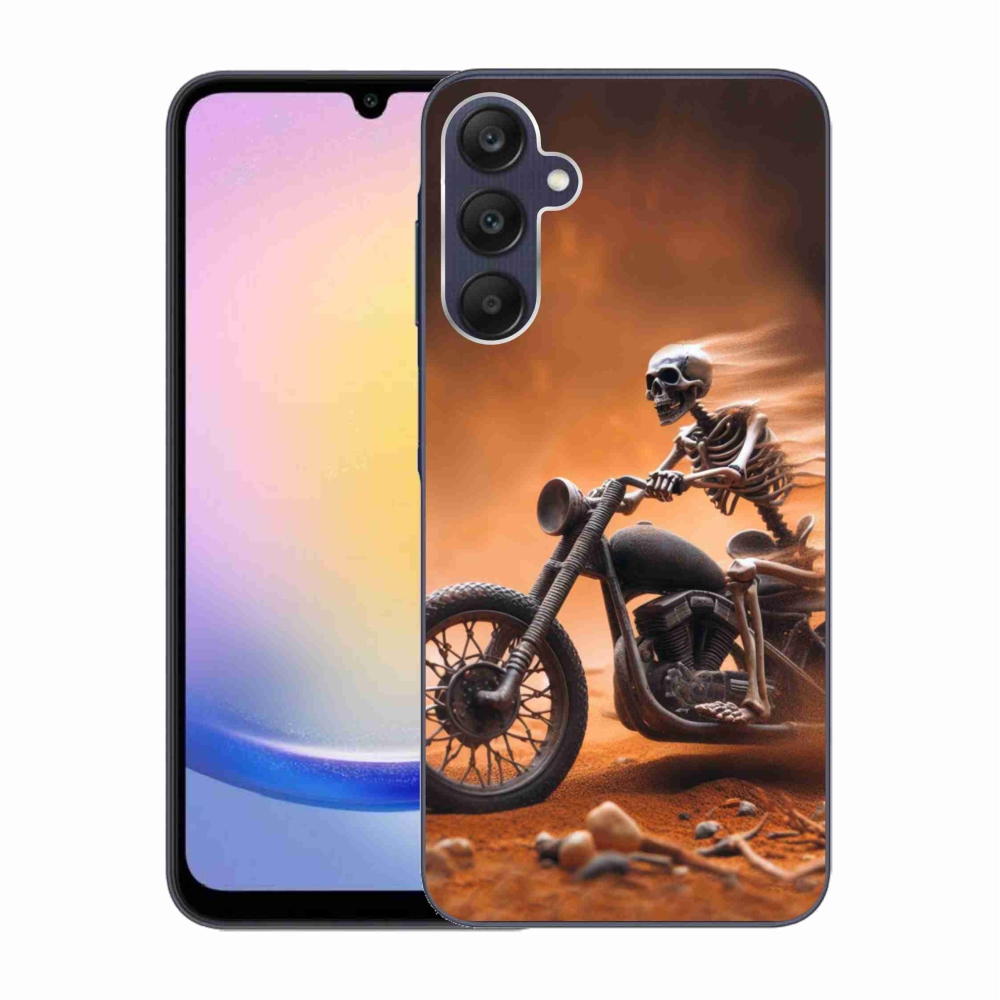 Gélový kryt mmCase na Samsung Galaxy A25 5G - kostra na motorke