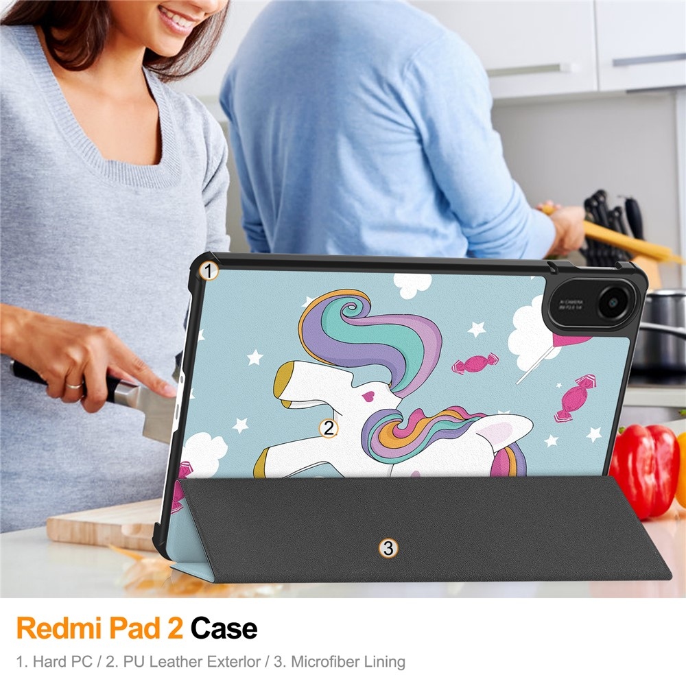 Patte chytré zatváracie púzdro na Xiaomi Redmi Pad 2 - jednorožec