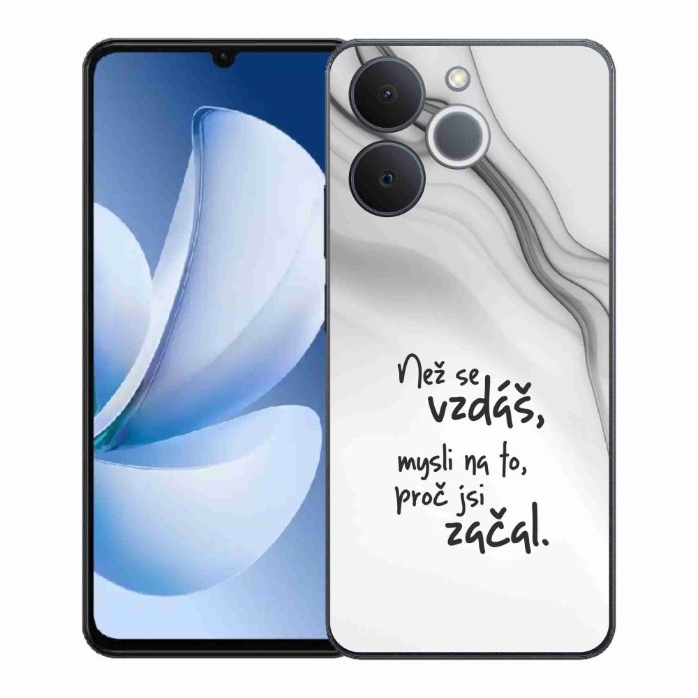 Gélový kryt mmCase na Realme Note 70T - citát 2 biele pozadie