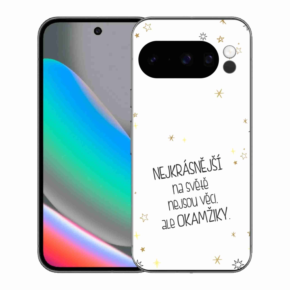 Gélový kryt mmCase na Google Pixel 10 Pro - citát 4 biele pozadie
