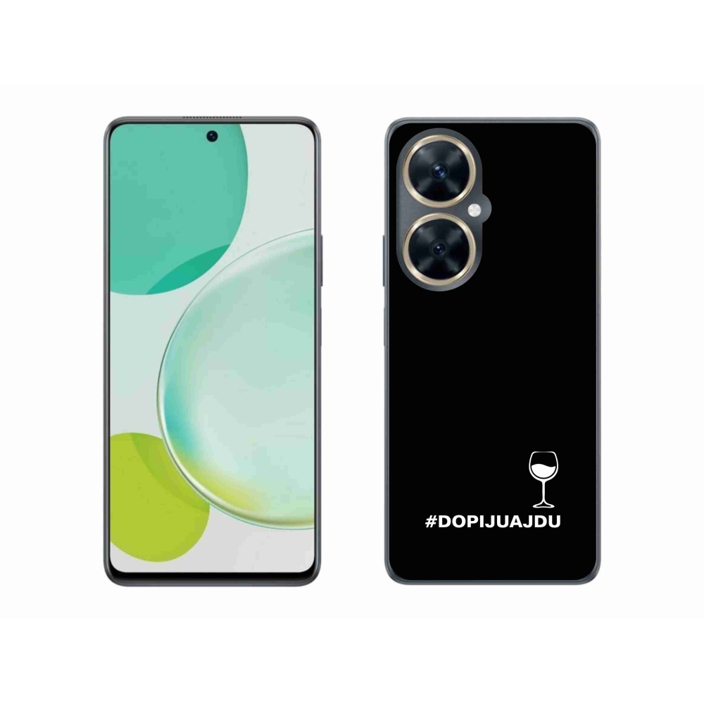 Gélový kryt mmCase na Huawei Nova 11i - vínny motív čierne pozadie