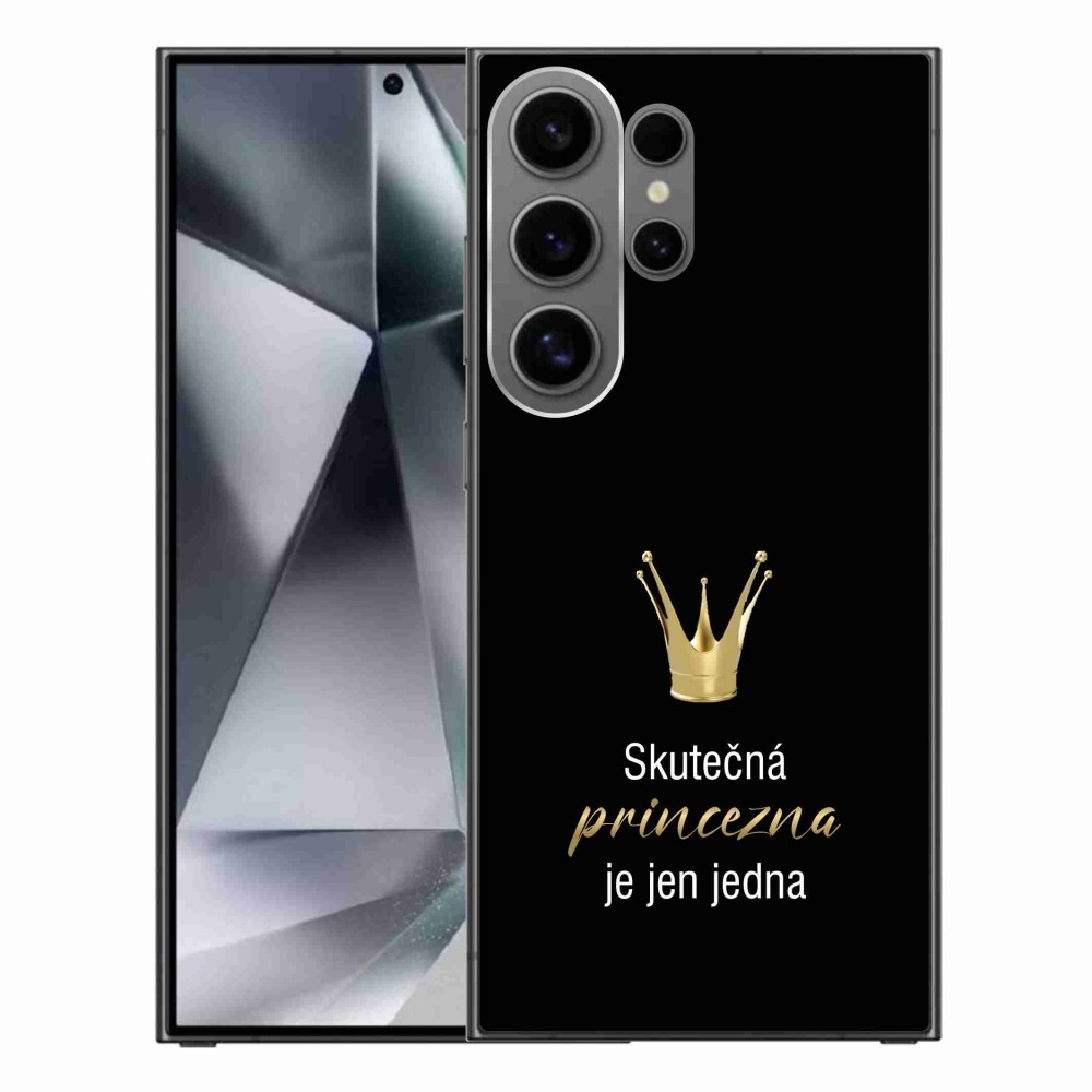 Gélový kryt mmCase na Samsung Galaxy S24 Ultra - skutočná princezná čierne pozadie