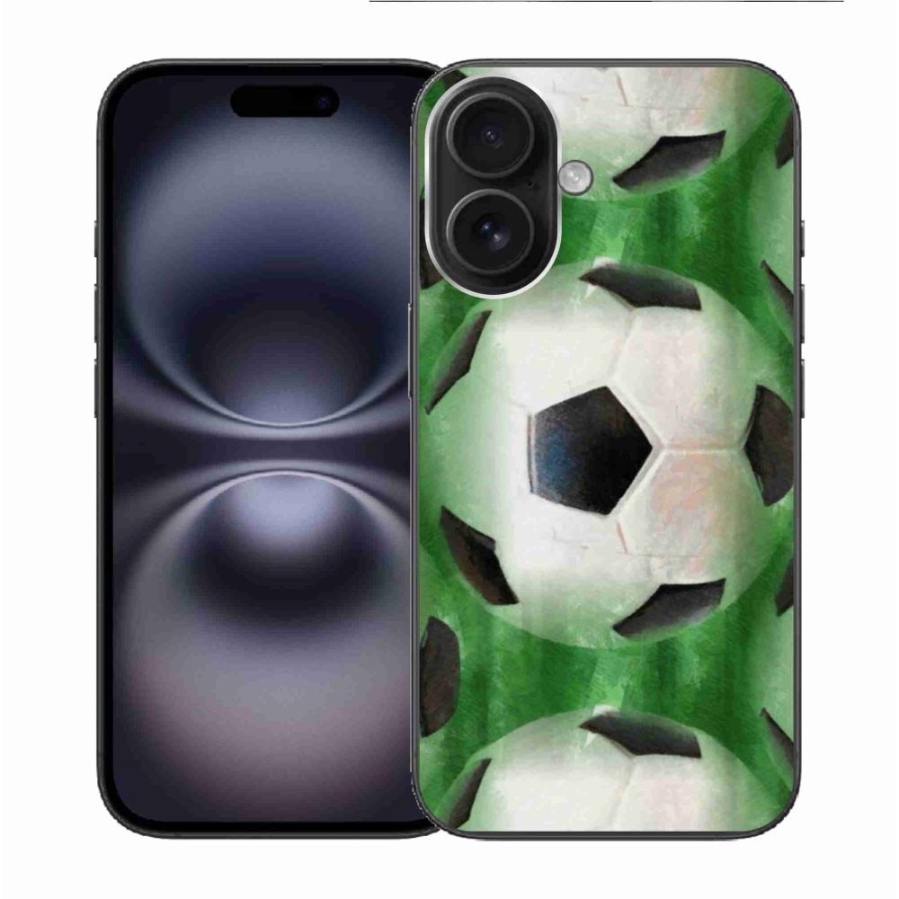 Gélový kryt mmCase na iPhone 16 - futbalová lopta