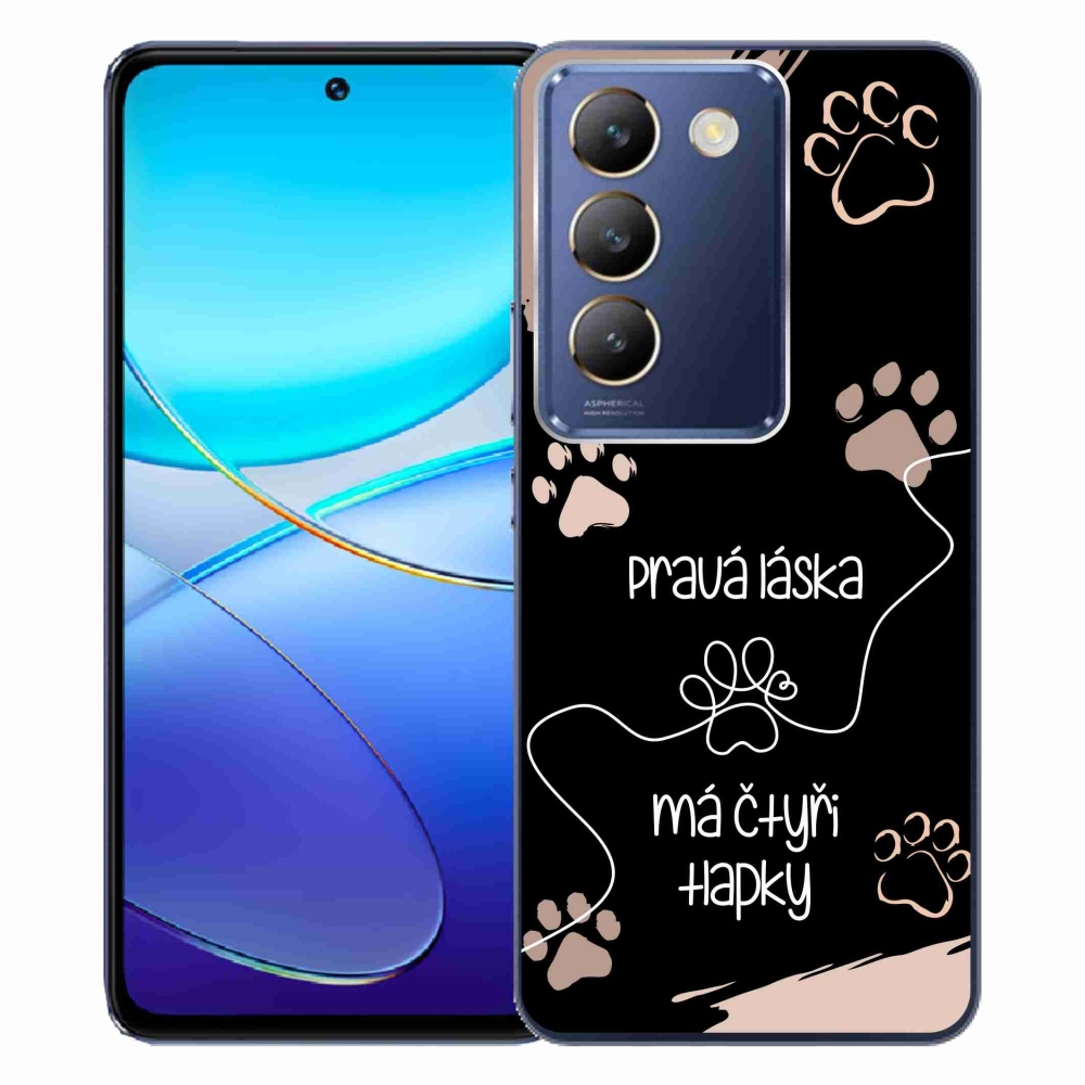 Gélový kryt mmCase na Vivo V40 SE 4G/5G - psí motív 1 čierne pozadie