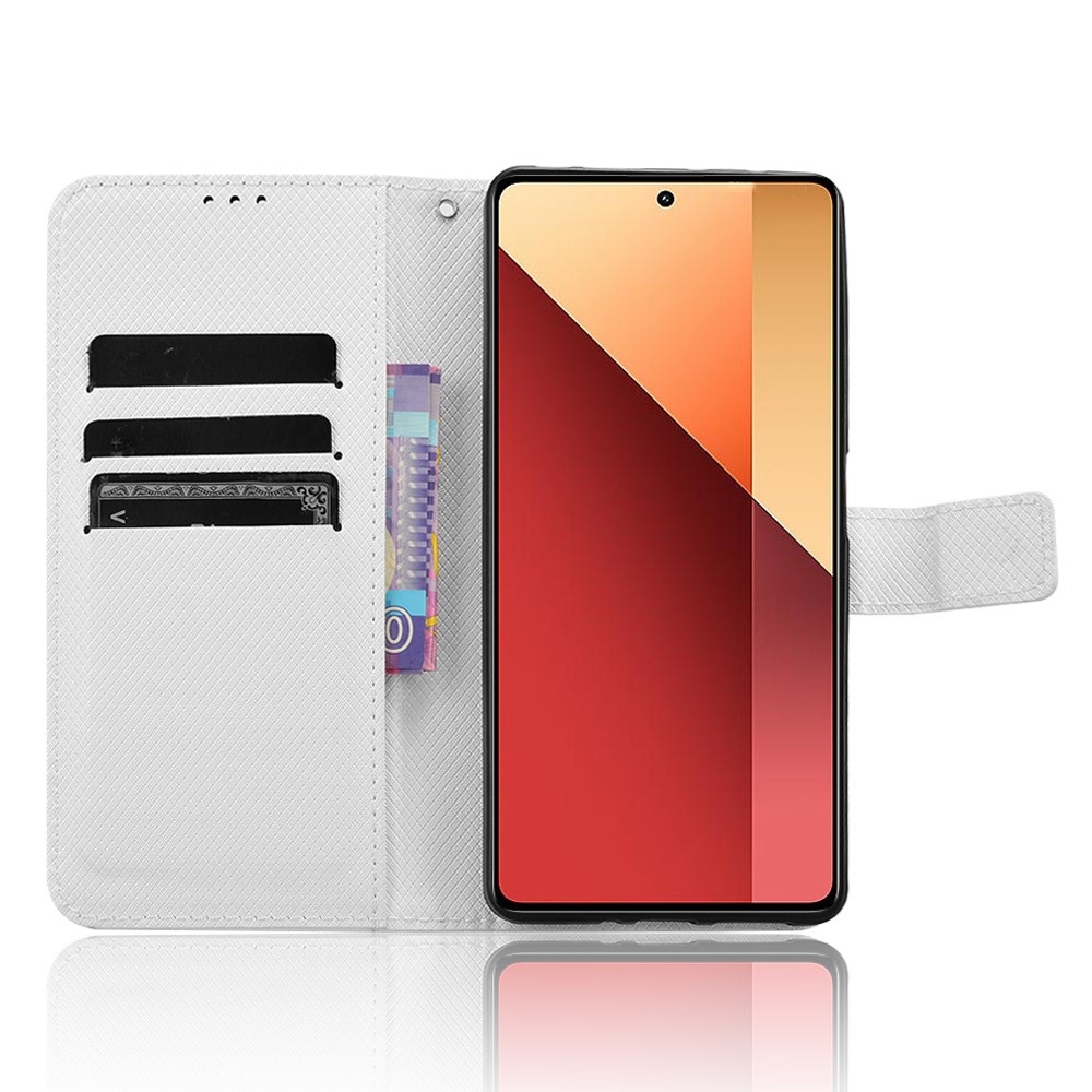 Diamond knižkové púzdro na Xiaomi Redmi Note 14S/Note 13 Pro 4G/Poco M6 Pro - biele