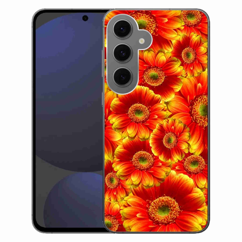 Gélový kryt mmCase na Samsung Galaxy S24 FE - gerbera 1