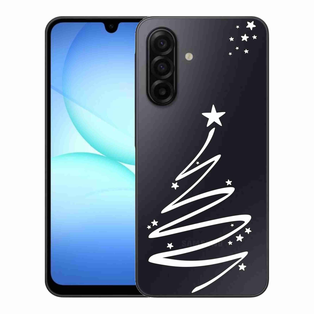 Gélový kryt mmCase na Samsung Galaxy A17 4G/5G - biely stromček na priehľadnom pozadí