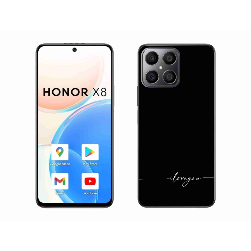 Gélový kryt mmCase na Honor X8 4G - I love you čierne pozadie