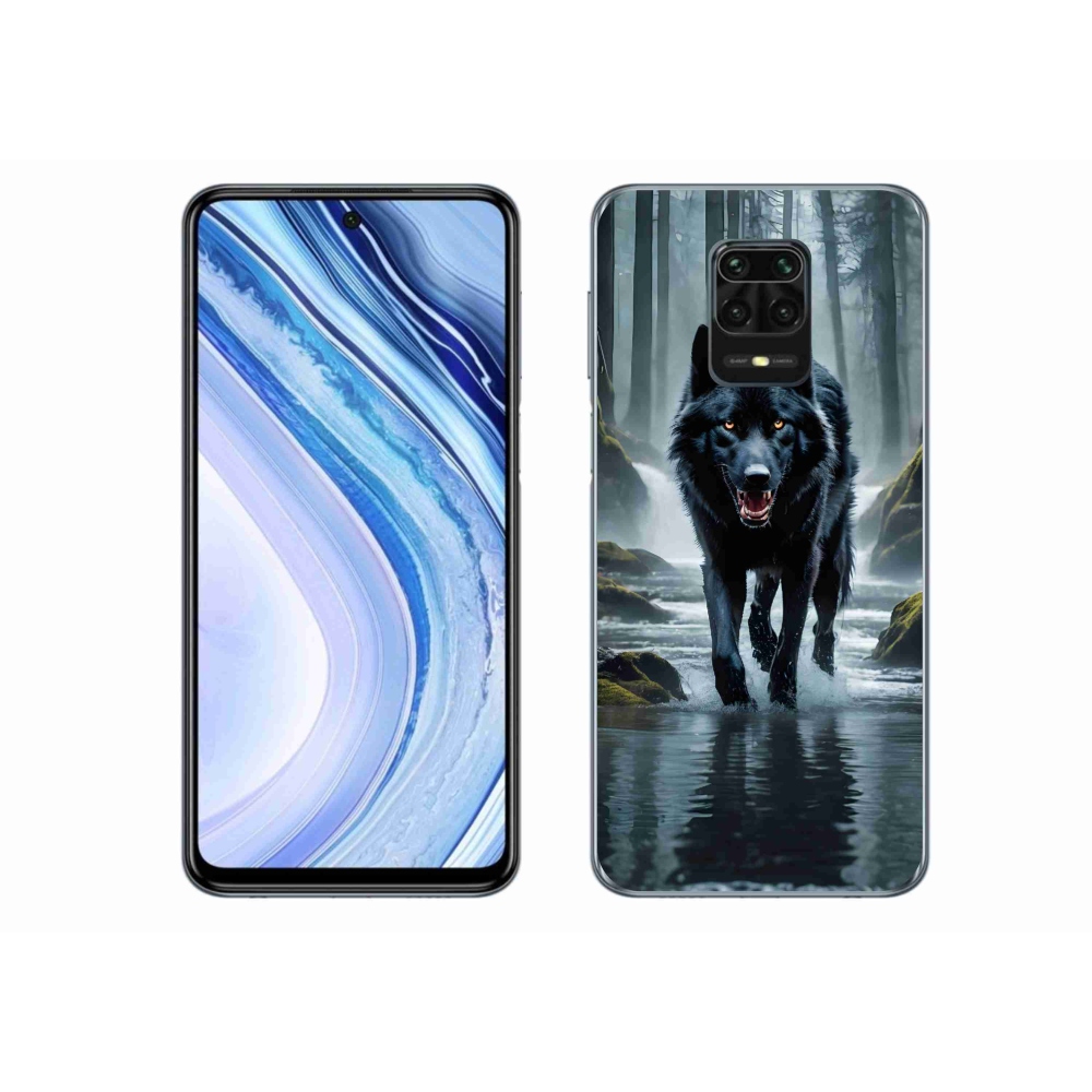 Gélový kryt mmCase na Xiaomi Redmi Note 9 Pro - čierny vlk