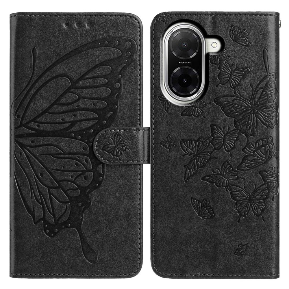 Floral Butterfly knižkové púzdro na Xiaomi Redmi A5 (171.7x77.8x8.3mm) - čierne
