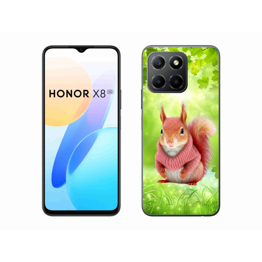 Gélový kryt mmCase na Honor X8 5G - veverička vo svetri