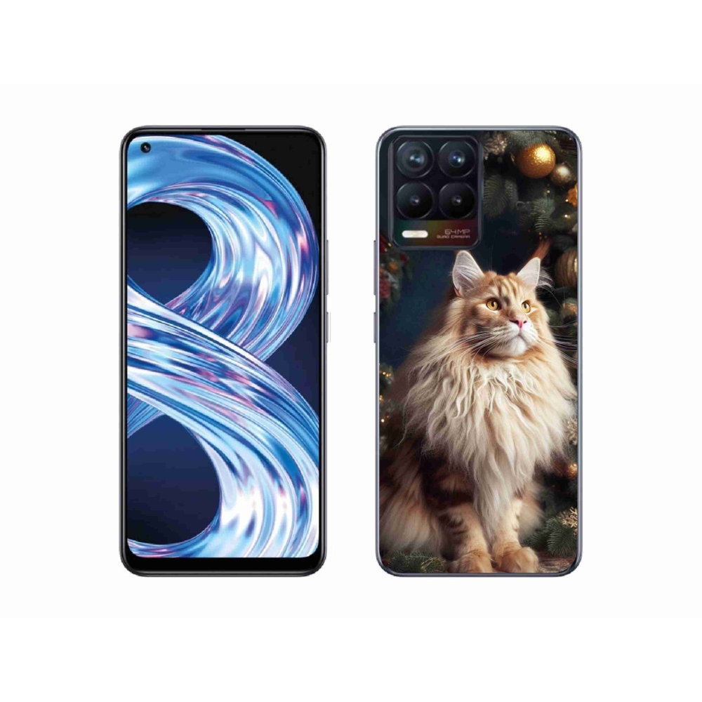 Gélový kryt mmCase na Realme 8 Pro - mačka pri stromčeku