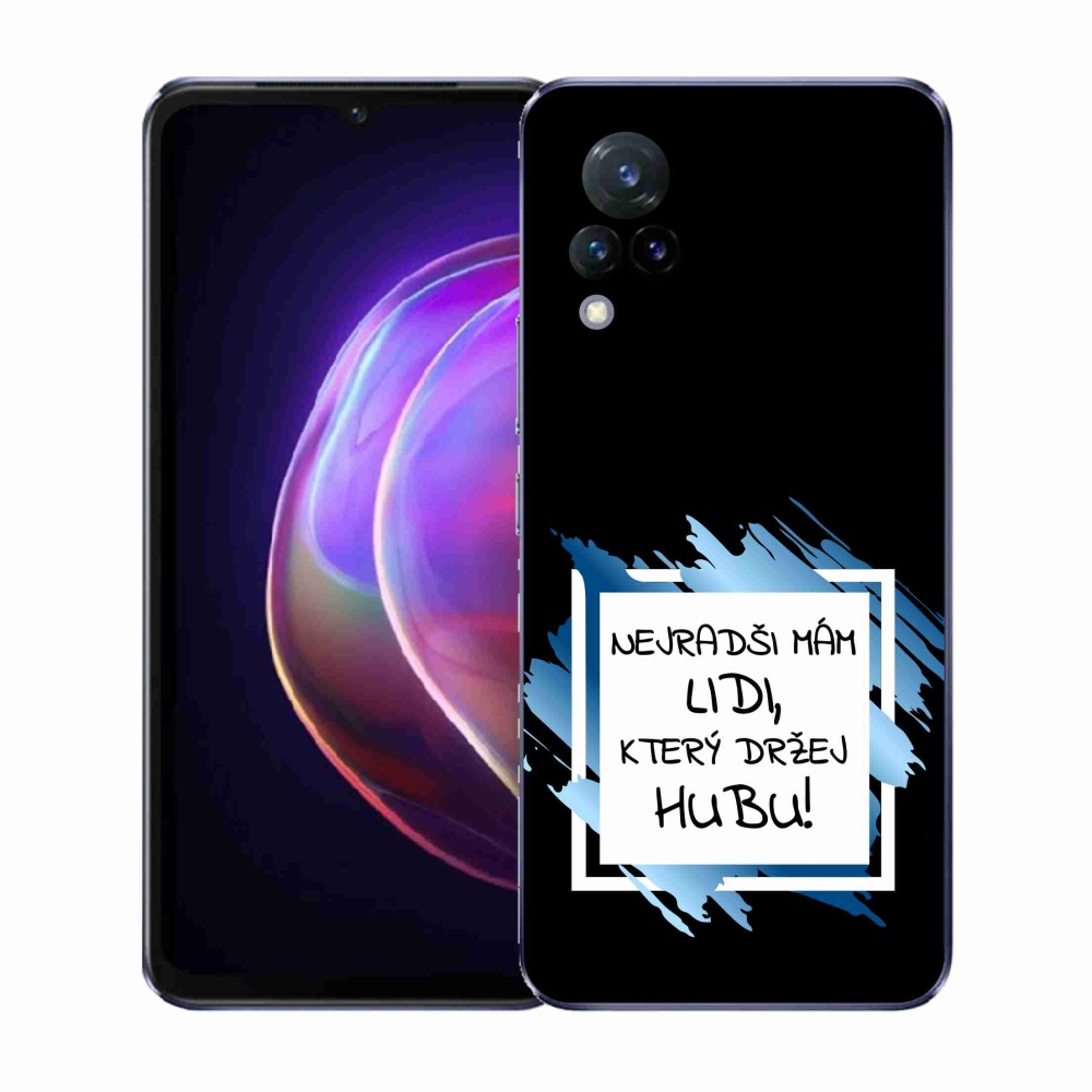 Gélový kryt mmCase na Vivo V21 4G/5G - vtipný text 7 bieločierne pozadie