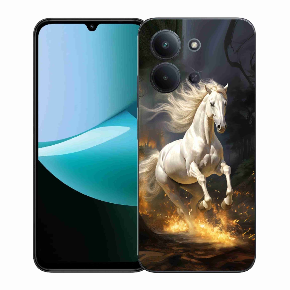 Gélový kryt mmCase na Xiaomi Redmi 15C 4G (171mm)/Poco C85 4G (171mm) - biely kôň 2