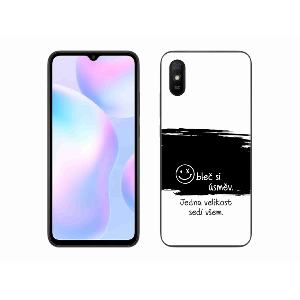 Gélový kryt mmCase na Xiaomi Redmi 9AT - vtipný text 8 čiernobiele pozadie
