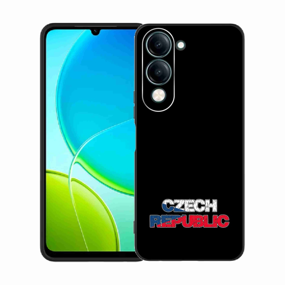 Gélový kryt mmCase na Vivo Y29s 5G - Czech Republic čierne pozadie