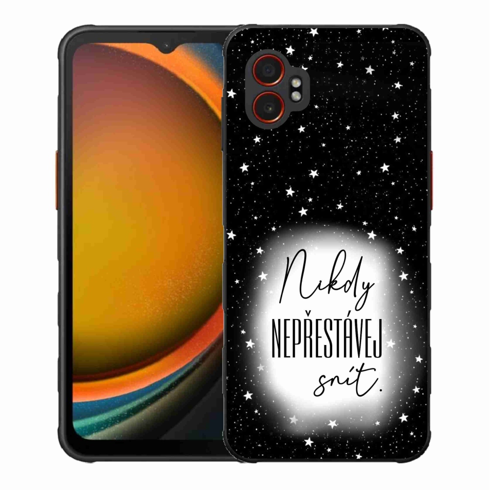 Gélový kryt mmCase na Samsung Galaxy Xcover 7 Pro - citát 1 bieločierne pozadie