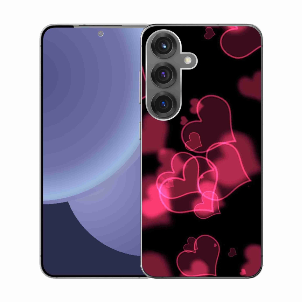 Gélový kryt mmCase na Samsung Galaxy S25 - červené srdiečka