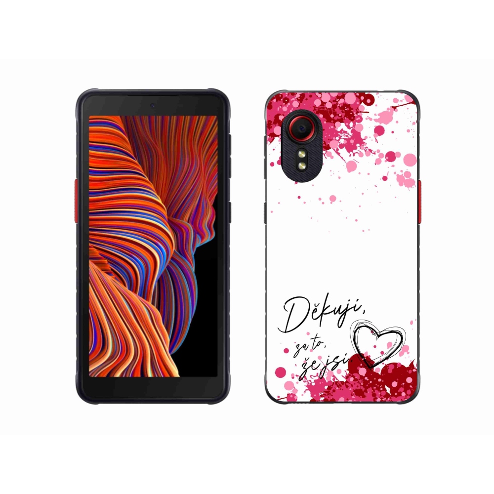 Gélový kryt mmCase na Samsung Galaxy Xcover 5 - zamilovaný text 2 biele pozadie