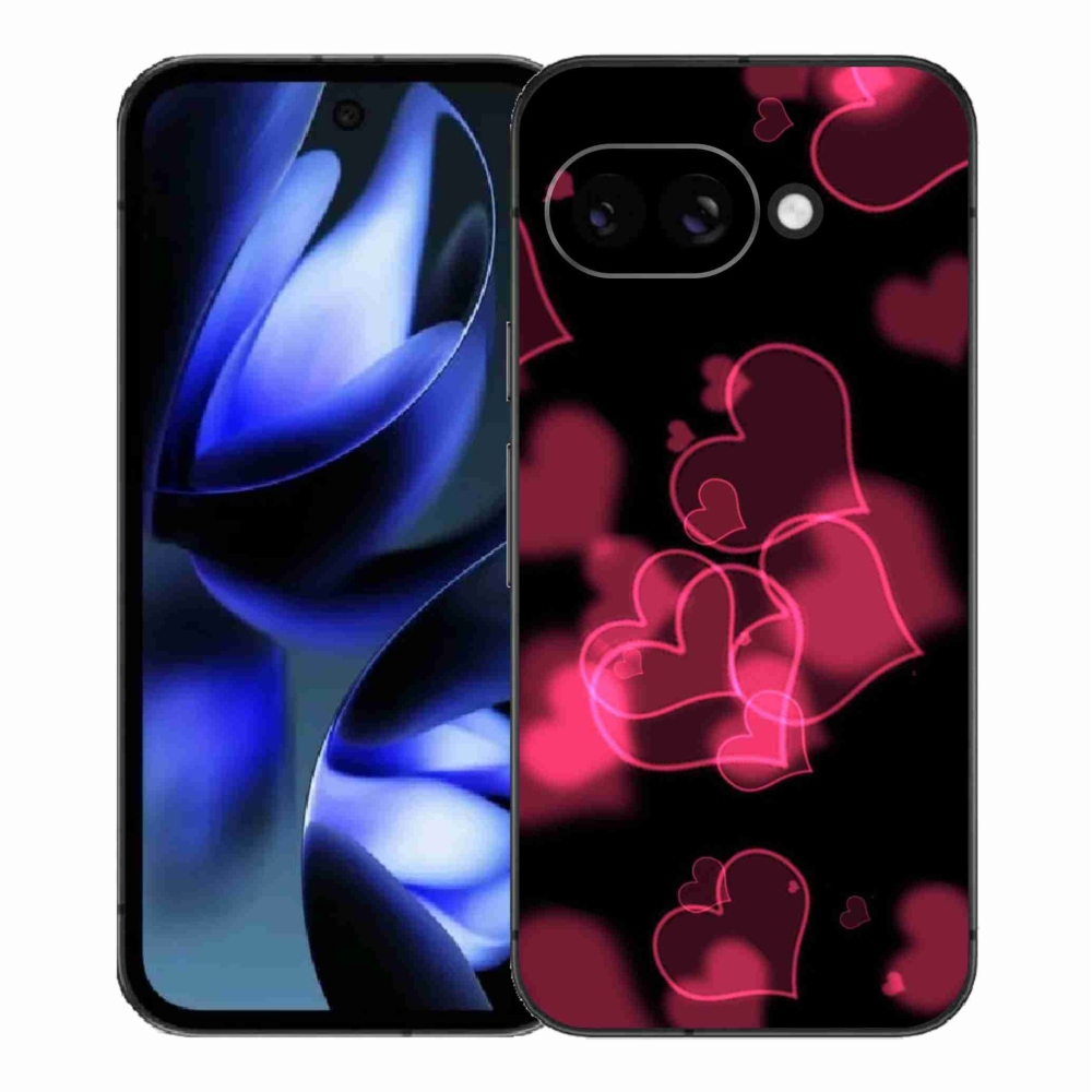 Gélový kryt mmCase na Google Pixel 9a - červené srdiečka