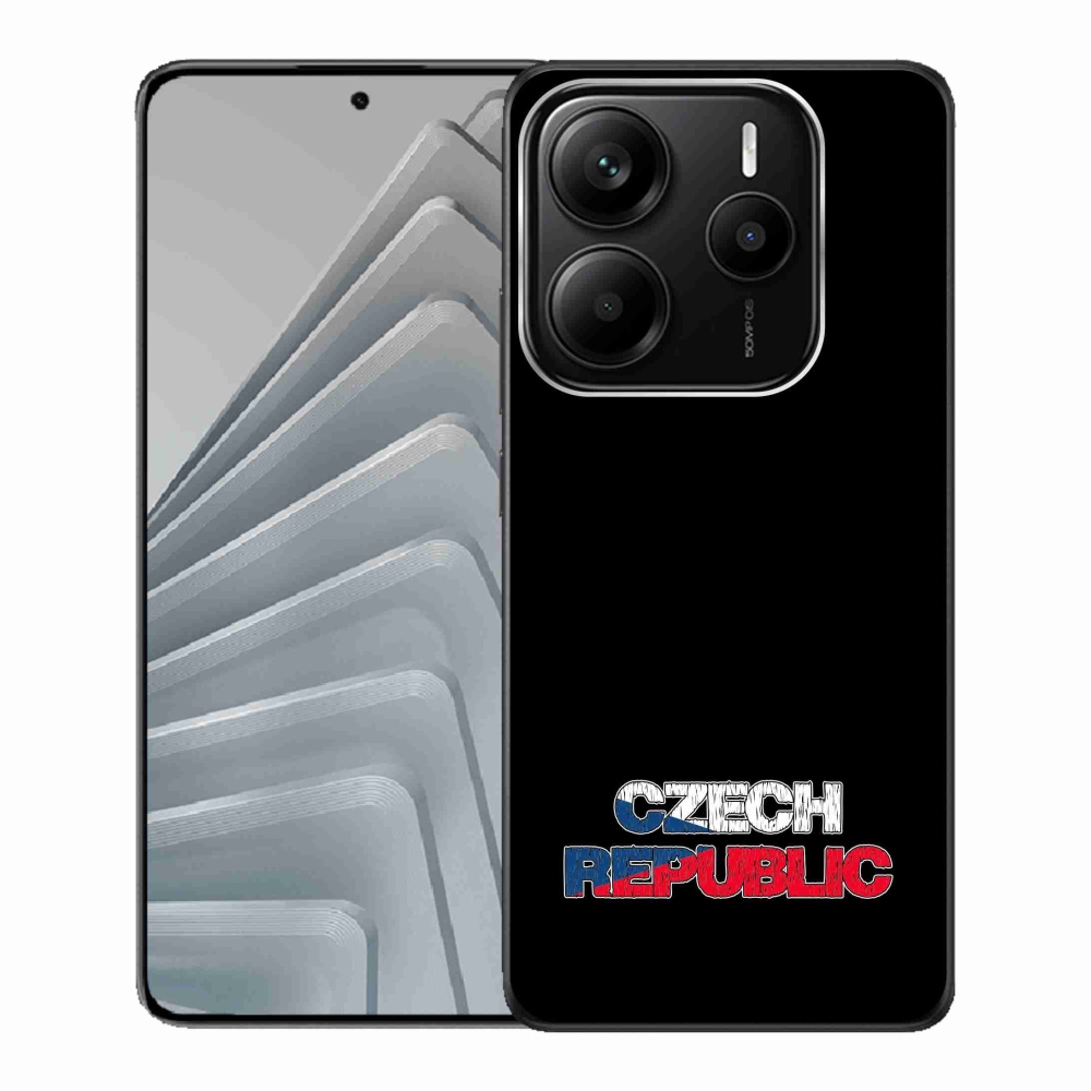 Gélový kryt mmCase na Xiaomi Redmi Note 14 5G - Czech Republic čierne pozadie