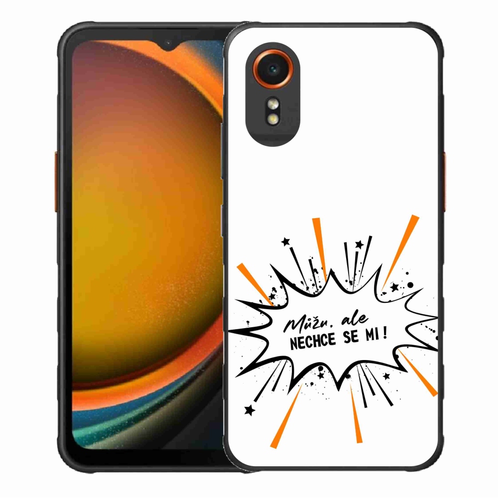 Gélový kryt mmCase na Samsung Galaxy Xcover 7 - vtipný text 11 biele pozadie